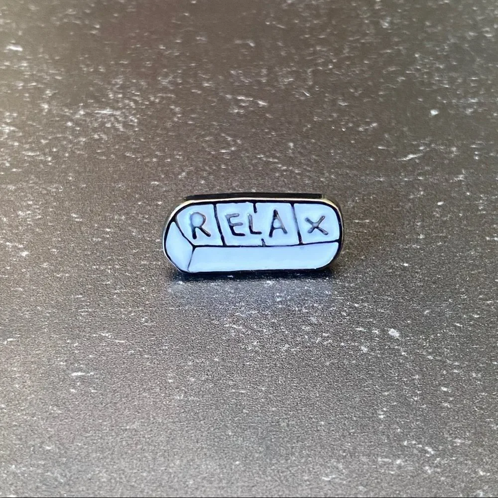 Relax Pill Enamel Pin/ Brooch